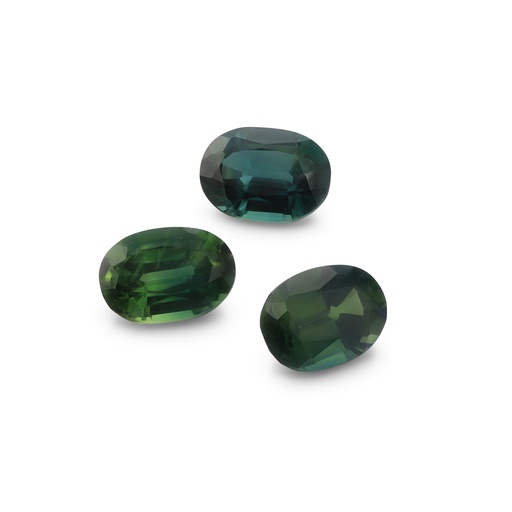 [SGS3034] Australian Green Sapphire 6.5x4.5mm+/- Oval Set of 3