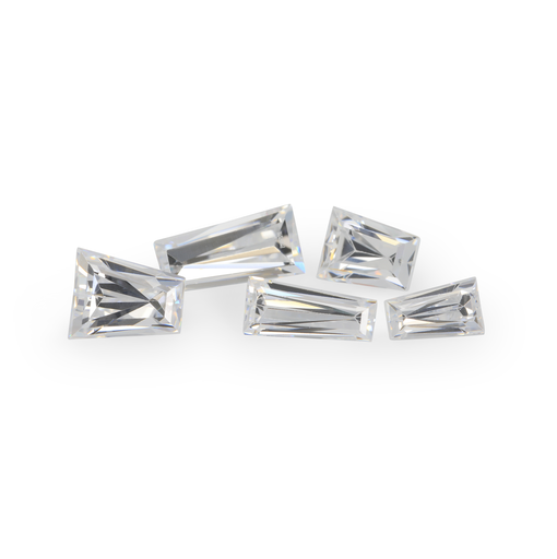 Signity Cubic Zirconia Tapered Baguette White
