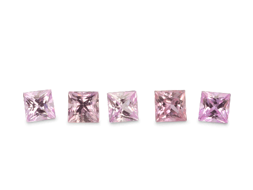 [KQP20225] Pink Sapphire 2.25mm Princess Cut Light Pink 
