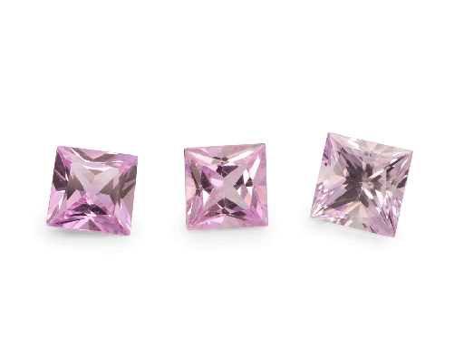 [KQP2035] Pink Sapphire 3.5mm Princess Cut Light Pink 