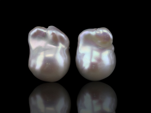[JX3268] Freshwater Pearl Baroque 20x14mm Free Form Half Drilled White PAIR