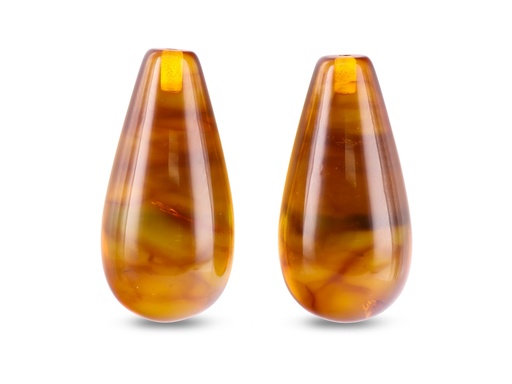 Pressed Amber Polished Drops 20mm