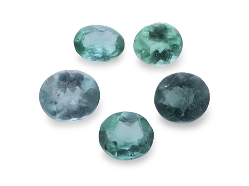[TUS3028] Paraiba Type Tourmaline 3-4mm+/- Oval Set of 5