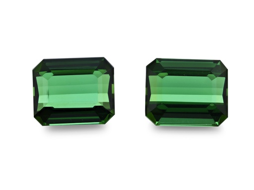 [TUX4009] Tourmaline 10.5x8.7mm Fancy Emerald Cut Green PAIR