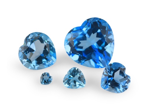 [TWH11] Topaz 11mm Heart Shape Medium Blue