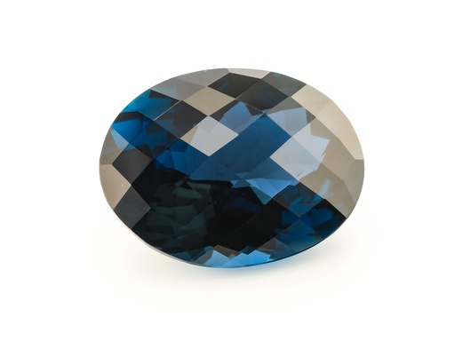 [TLVCH1813] Topaz 18x13mm Oval Chequerboard London Blue