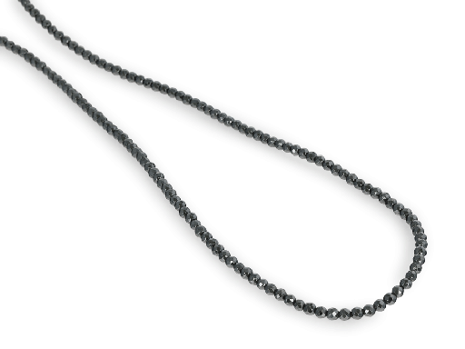 [BEADJ3069] Synthetic Hematine 3mm Faceted Round Strand
