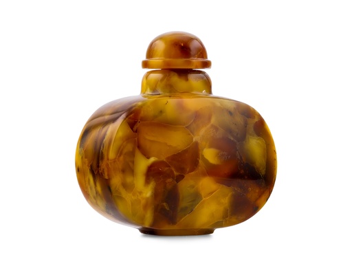 [AMBX3200] Amber Carved Snuff Bottle Pressed