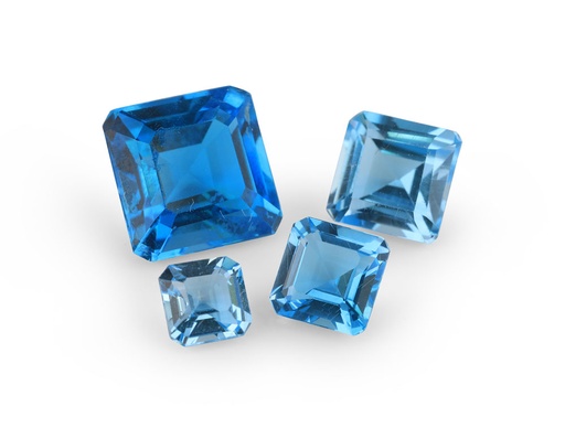 [TWQE05] Topaz  5.00mm Square Emerald Cut Medium Blue 