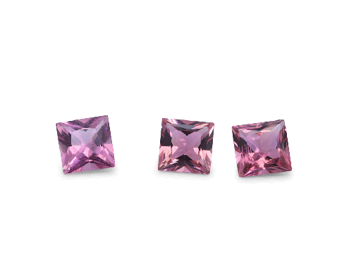 [TUKQP035] Pink Tourmaline 3.50mm Princess Cut