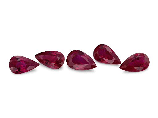 [RP10503R] Ruby 5x3mm Pear Shape Good Red 