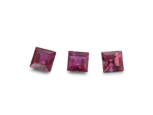 [RQ10325P] Ruby 3.25mm Square Carre Good Pink Red