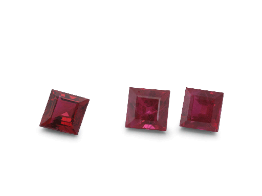 [RQ1035R] Ruby 3.50mm Square Carre Good Red