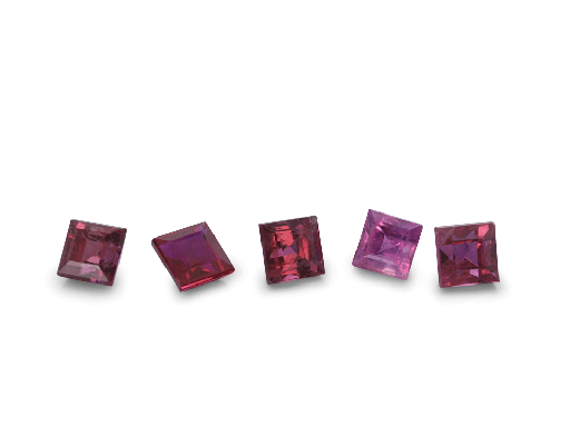[RQ2025P] Ruby 2.50mm Square Carre Mid Pink Red
