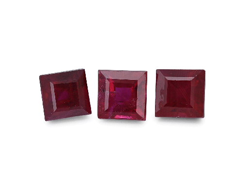 [RQ20325R] Ruby3.25mm Square Carre Mid Red