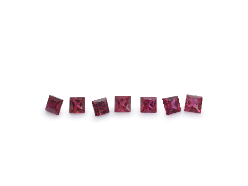 [RQP1015R] Ruby 1.5mm Square Princess Cut Good Red