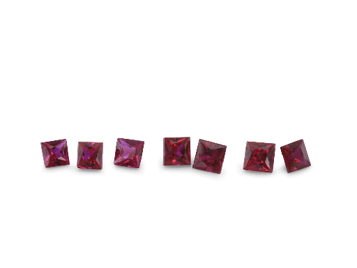 [RQP10175R] Ruby 1.75mm Square Princess Cut Good Red