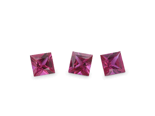 [RQP10325P] Ruby 3.25mm Square Princess Cut Good Pink Red