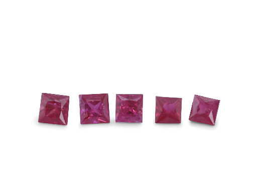 [RQP2025P] Ruby 2.50mm Square Princess Cut Mid Pink Red