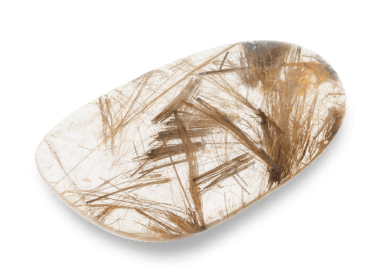 [ORNX10958] Copper Rutilated Quartz 27x14.8mm Freeform Cab 