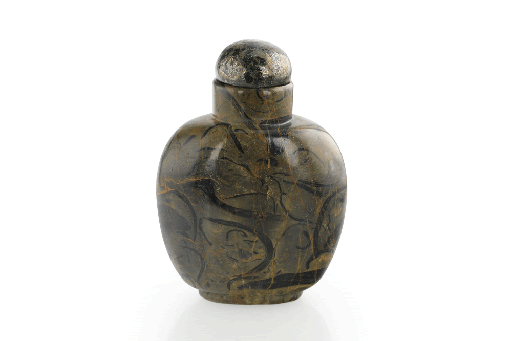 [ORNX10999] Agate Brown Snuff Bottle 2inch 