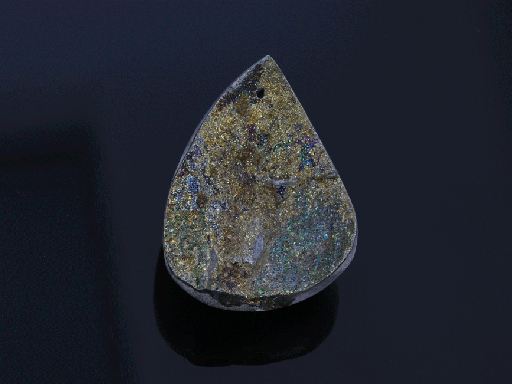 [ORNX11031] Rainbow Pyrite Free Form Pendant Side Drilled