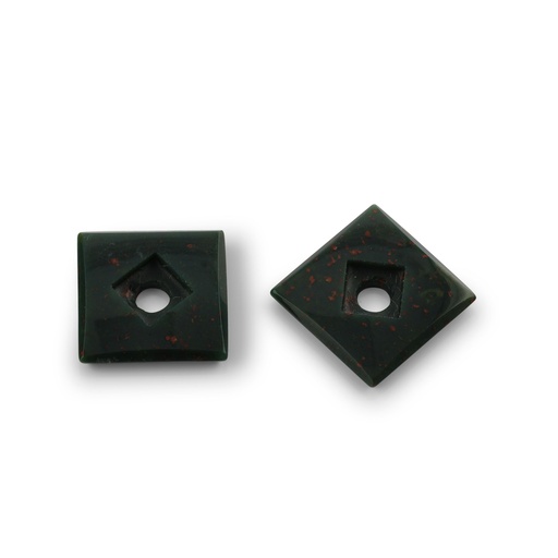 [BLOOJ10015] Bloodstone 10mm Square Buff Top Countersunk