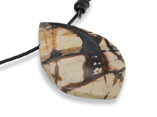 [ORNX3005] Picture Jasper Pendant 65x42mm Side Drilled