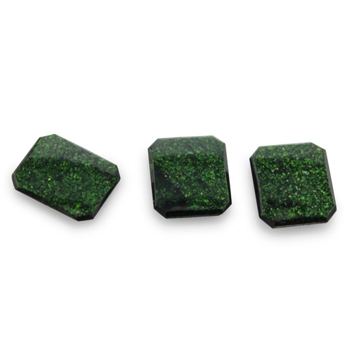 [GOLDJ10023] Green Goldstone 12x10mm Octagonal Buff Top