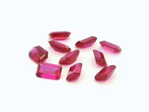[RSPE-0503] Synthetic Ruby Dark Pink 5x3mm Emerald Cut