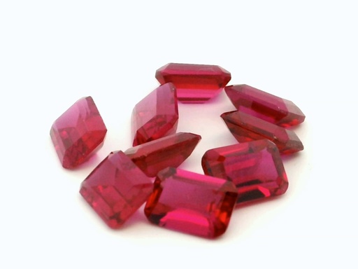 [RSPE-0705] Synthetic Ruby Dark Pink 7x5mm Emerald Cut