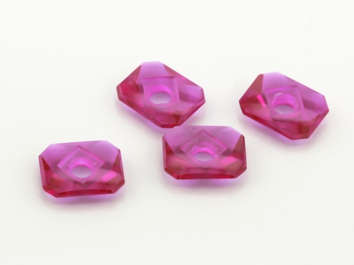 [RSLEBQH-1008] Synthetic Ruby 10x8mm Octagonal Countersunk Buff Top Bright Red