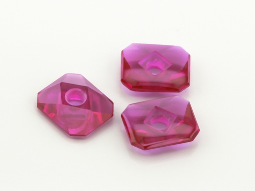 [RSLEBQH-1210] Synthetic Ruby 12x10mm Octagonal Countersunk Buff Top Bright Red