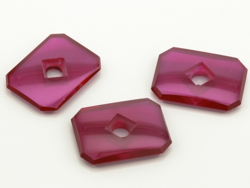[RSLEBQH-1612] Synthetic Ruby 16x12mm Octagonal Countersunk Buff Top Bright Red