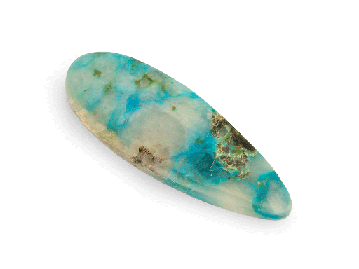 [ORNX3231] Chrysocolla Copper Quartz 38x13.5mm Pear Shape