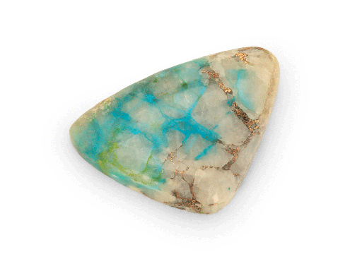 [ORNX3273] Chrysocolla Copper Quartz 30.5x21.5mm Free Form