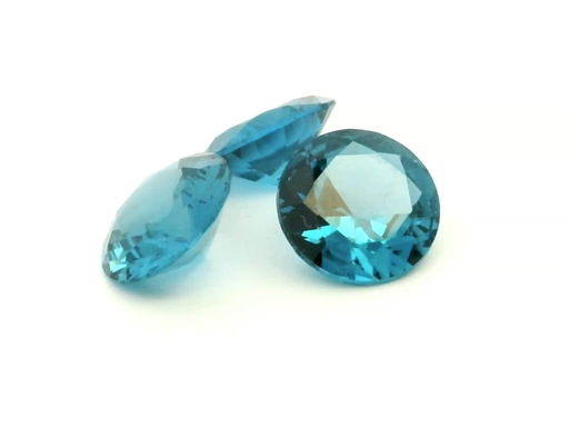 [UBZSR-12] Synthetic Spinel 12mm Round Zircon Blue