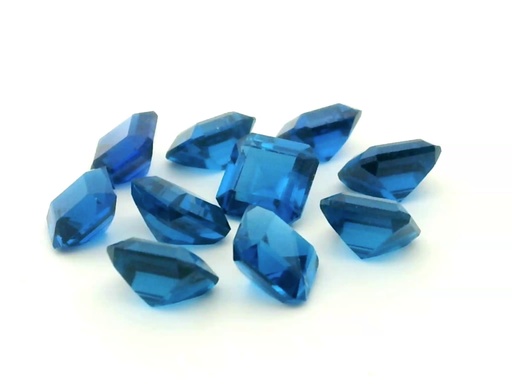 [USBJ20028] Synthetic Spinel 5.50mm Square Emerald Cut Bright Blue