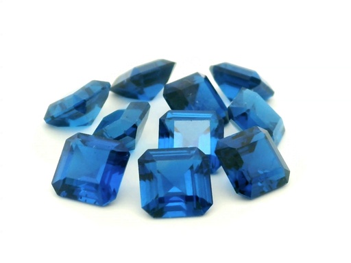 [USBQE-07] Synthetic Spinel 7.00mm Square Emerald Cut Bright Blue