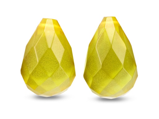 [AMBX3199] Green Amber 11x7mm Briolette Side Drilled Pair
