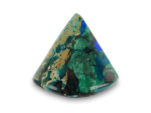 [ORNX3349] Bisbee Azurite & Malachite 27.5x27.5mm Fan 