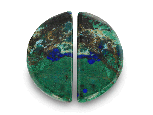 [ORNX3367] Bisbee Azurite & Malachite 38x18.5mm Moon 