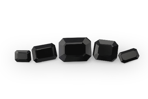 [SE40403] Australian Sapphire 4x3mm Emerald Cut Black