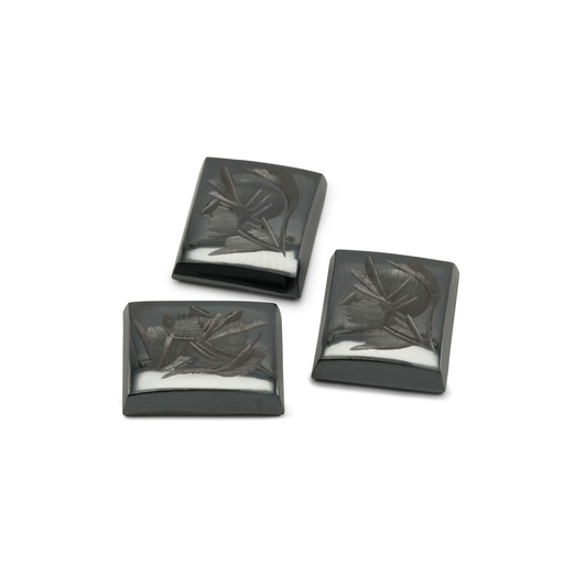 [HAJ20007] Haematite 12x10mm Rectangle Intaglio SB 