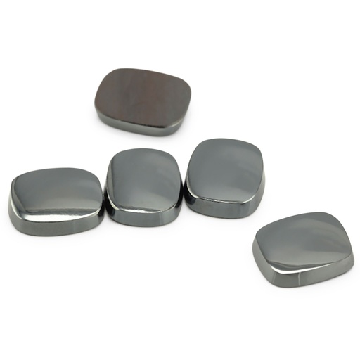[HAJ20020] Haematite 12x10mm Cushion Buff-Top SB German Cut 