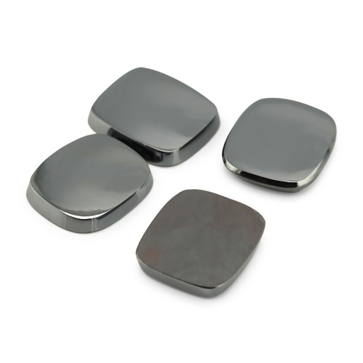 [HAJ20021] Haematite 14x12mm Cushion Buff-Top SB German Cut 