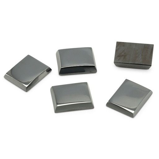 [HAJ20025] Haematite 10x8mm Rectangle BuffTop SB German Cut 