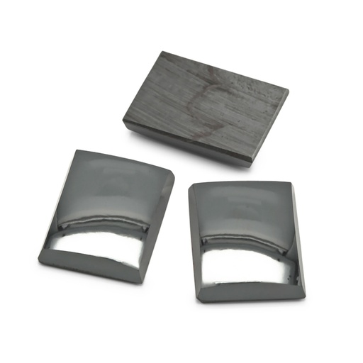 [HAJ20029] Haematite 16x12mm Rectangle BuffTop SB German Cut 
