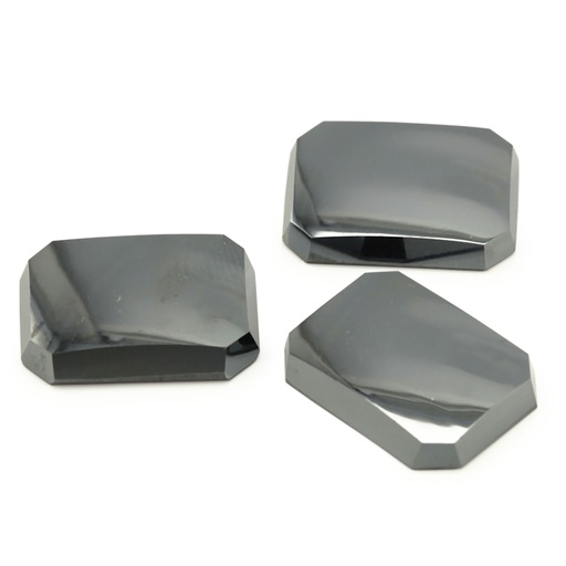 [HAJ20046] Haematite 16x12mm Oct BuffTop SB German Cut 