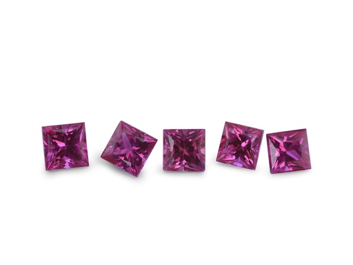 [RQP0275B] Ruby 2.75mm Princess Cut Pink Red
